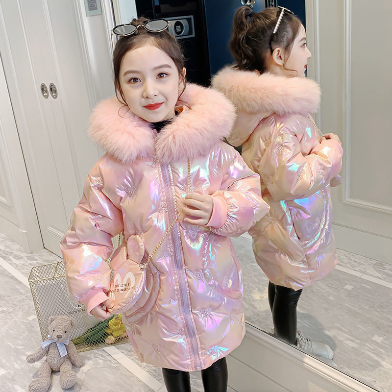 女童冬季羽绒棉服2026新款加绒加厚冬装棉衣免洗棉袄女孩韩版外套
