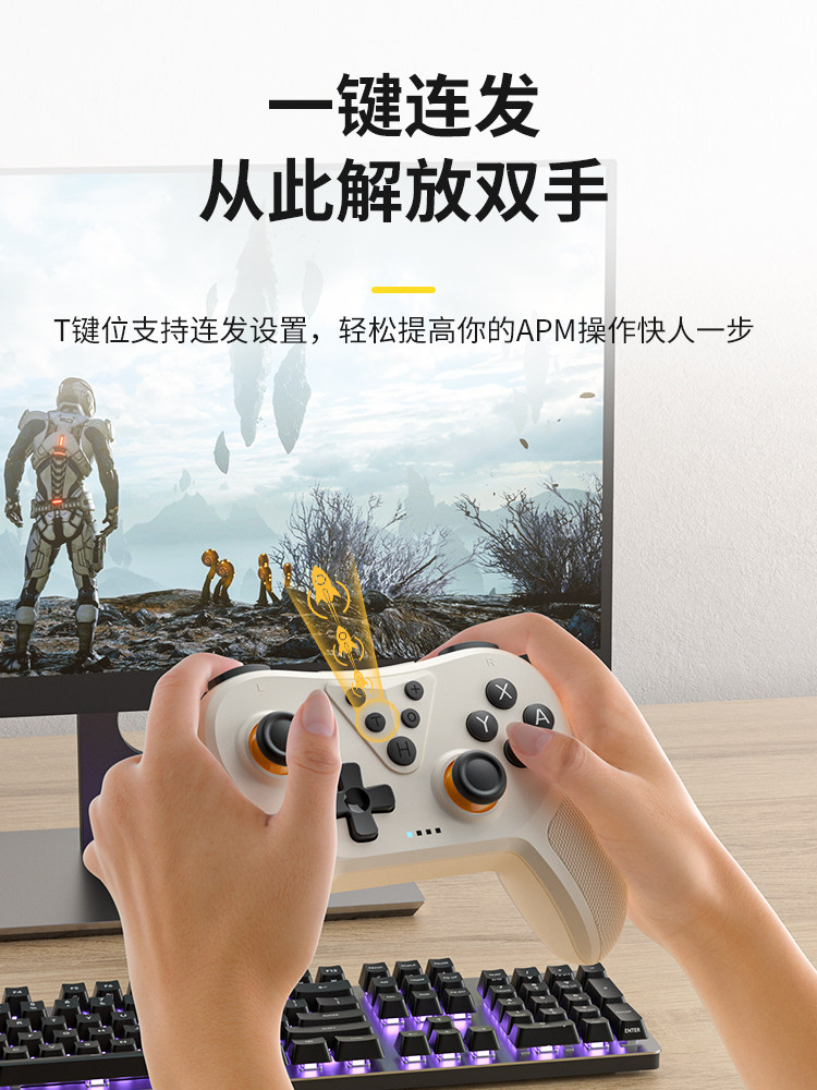 스위치 게임 컨트롤러에 적합 NS PRO 무선 블루투스 OLED 체성 감각 진동 유선 PC 컴퓨터 스팀