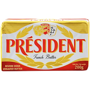 法国总统淡味黄油块200g unsalt butter动物性黄油