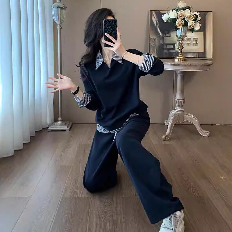 班奈悦轻奢高级感运动套装女春秋新款盐系穿搭拼接时尚休闲两件套
