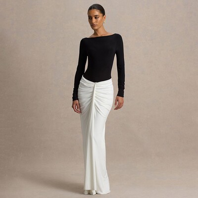 船领露背包臀长裙性感