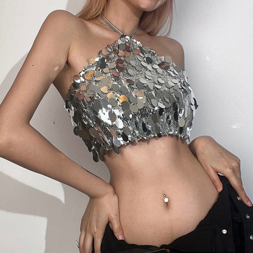 性感修身收腰露脐小背心