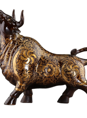 黄铜旺市牛中式客厅家居装饰品