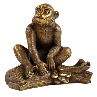 皇轩 招财铜猴子摆件小十二生肖金属猴可爱家居装饰品摆设