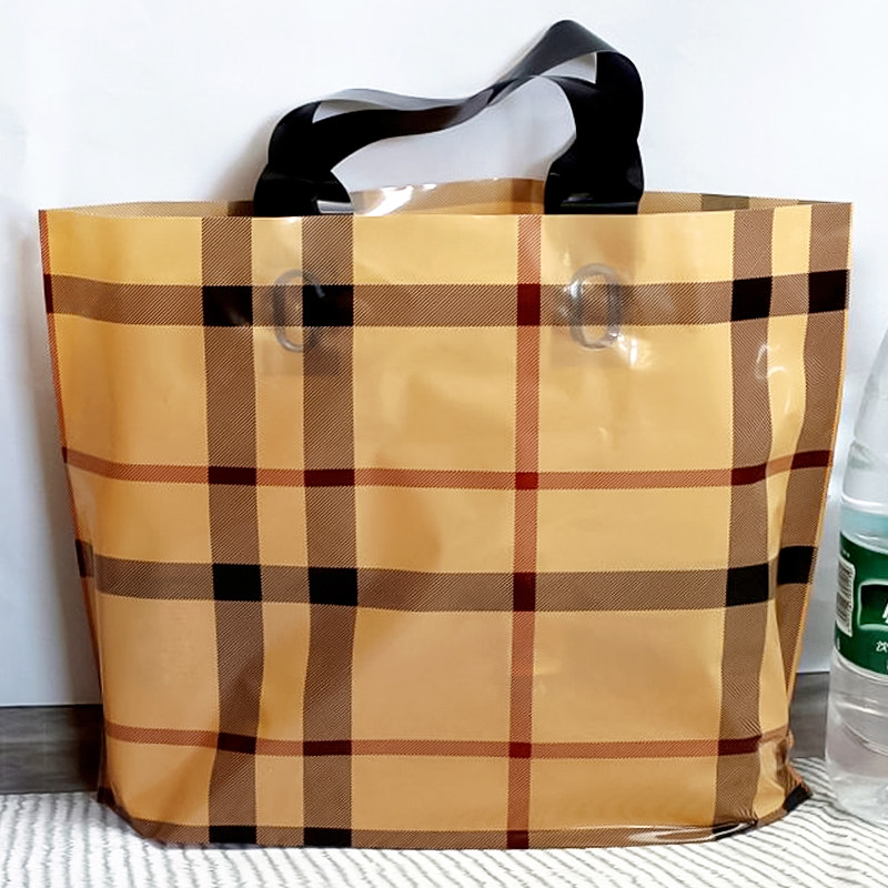 杏格子女服装店袋子手拎袋塑料装衣服礼品胶袋时尚购物袋大号加厚