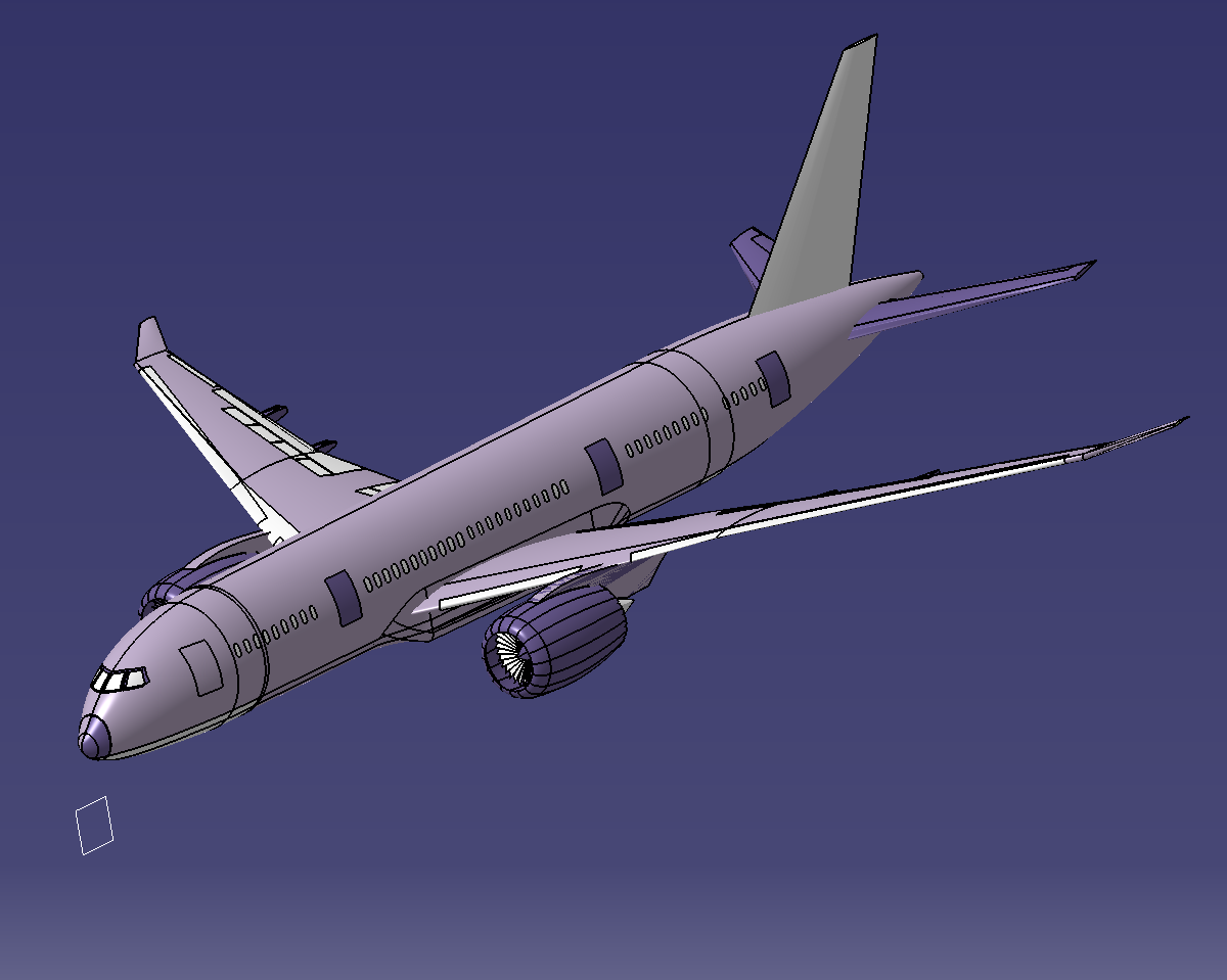 波音787客机飞机模型3d图纸含参数三维几何数模型catia igs格式