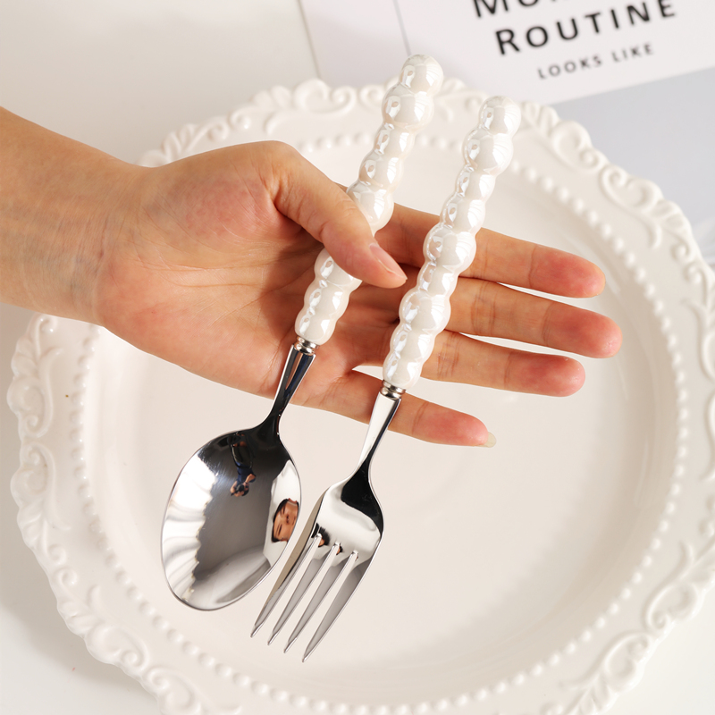 勺套装304不锈钢刀叉勺陶瓷