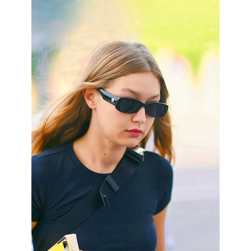 高档开车墨镜欧美复古前卫小窄框太阳镜女防紫外线驾驶镜UNREAL!