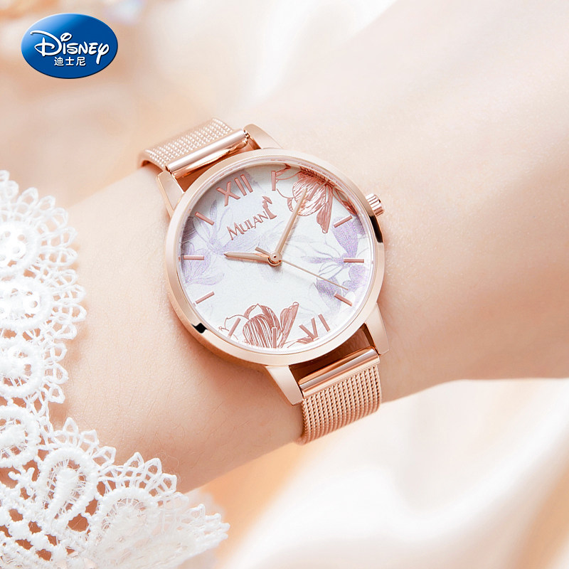 迪士尼手表女花木兰联名款限量版初高中生少女简约防水大学生女表