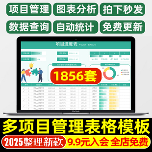 跨年度多项目多阶段项目计划进度管理表甘特图Excel表格