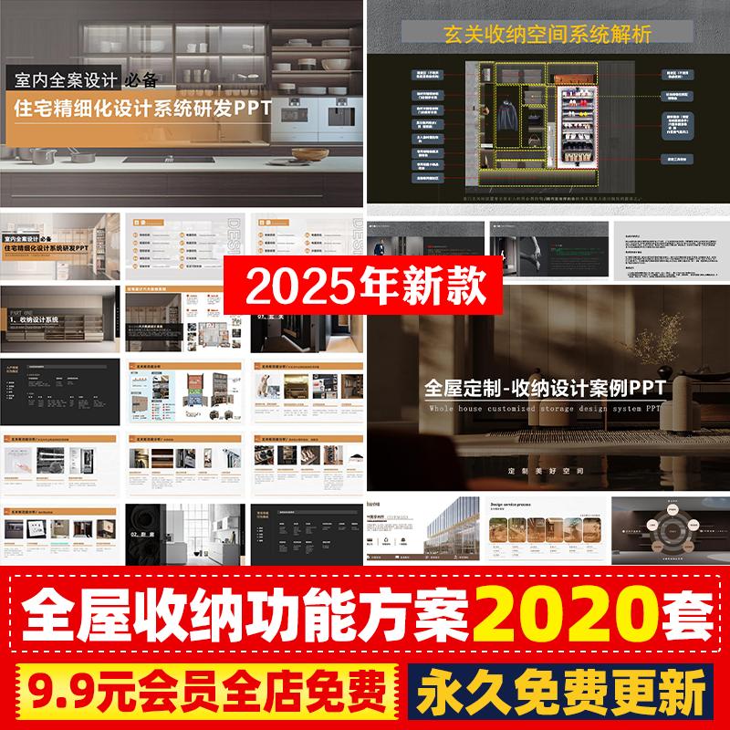 全屋功能设计研发PPT模板精装修收纳分析暖通系统智能家居CAD图库