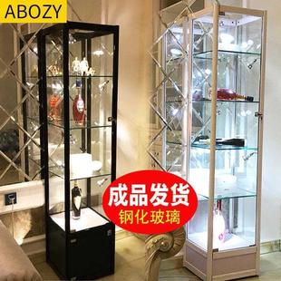 饰品展示柜玻璃小型店铺化妆品置物架饰品美容院展示柜产品陈列柜