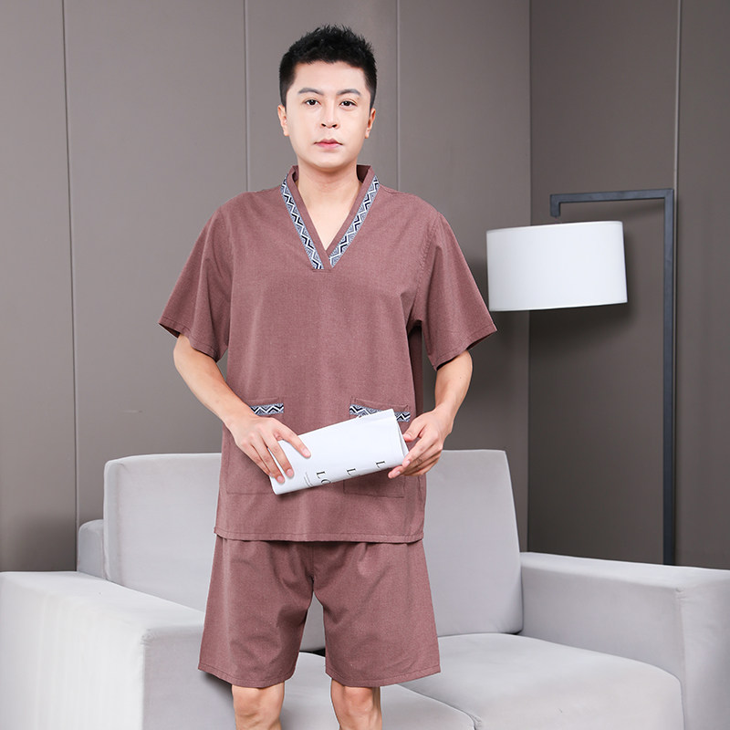 2026新款贡麻汗蒸服女情侣大尺码男款桑拿服足疗店洗浴按摩浴衣浴图片