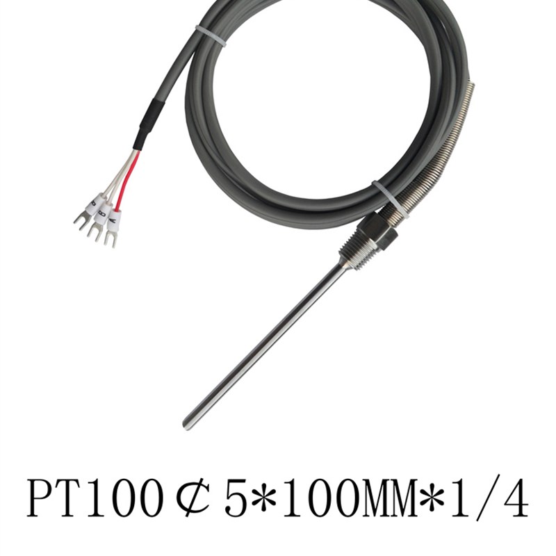 热电阻pt100温度传感器防水探针铠装三线感温探头铂热电阻pt1000