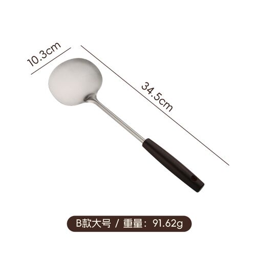 木柄不锈钢蘑菇铲大小号家用厨房长柄防滑锅铲炒勺铁铲炒菜不沾锅