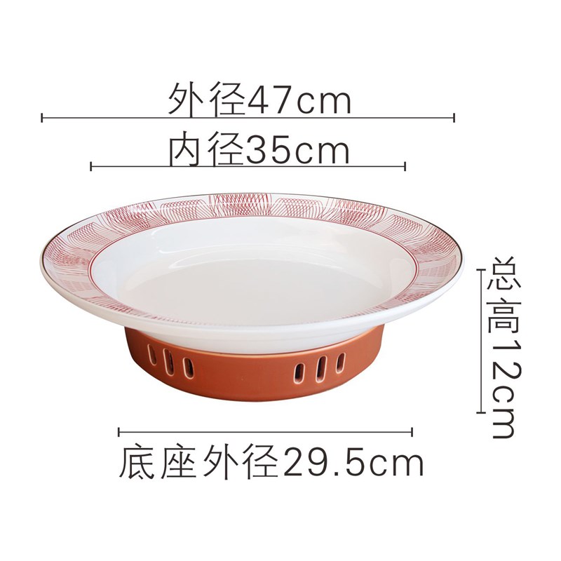 海鲜珍宝帝王蟹专用大龙虾石斑蒸鱼头盘子私房菜摆盘加热餐具商用图片