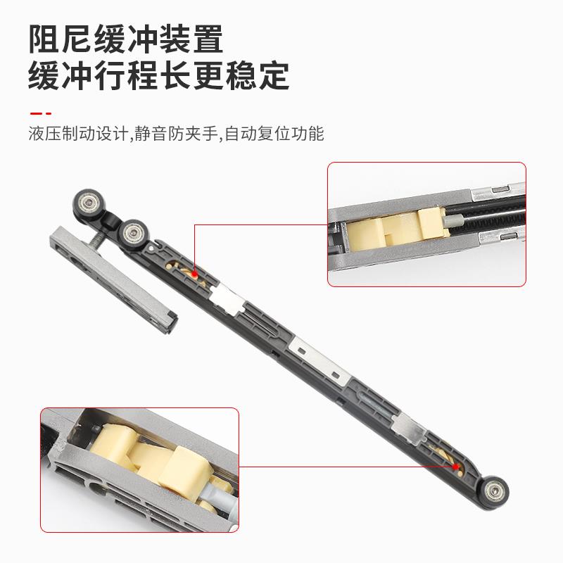 单木门吊趟门滑轮双向缓冲口袋门滑轨道静音推拉移门吊滑五金配件