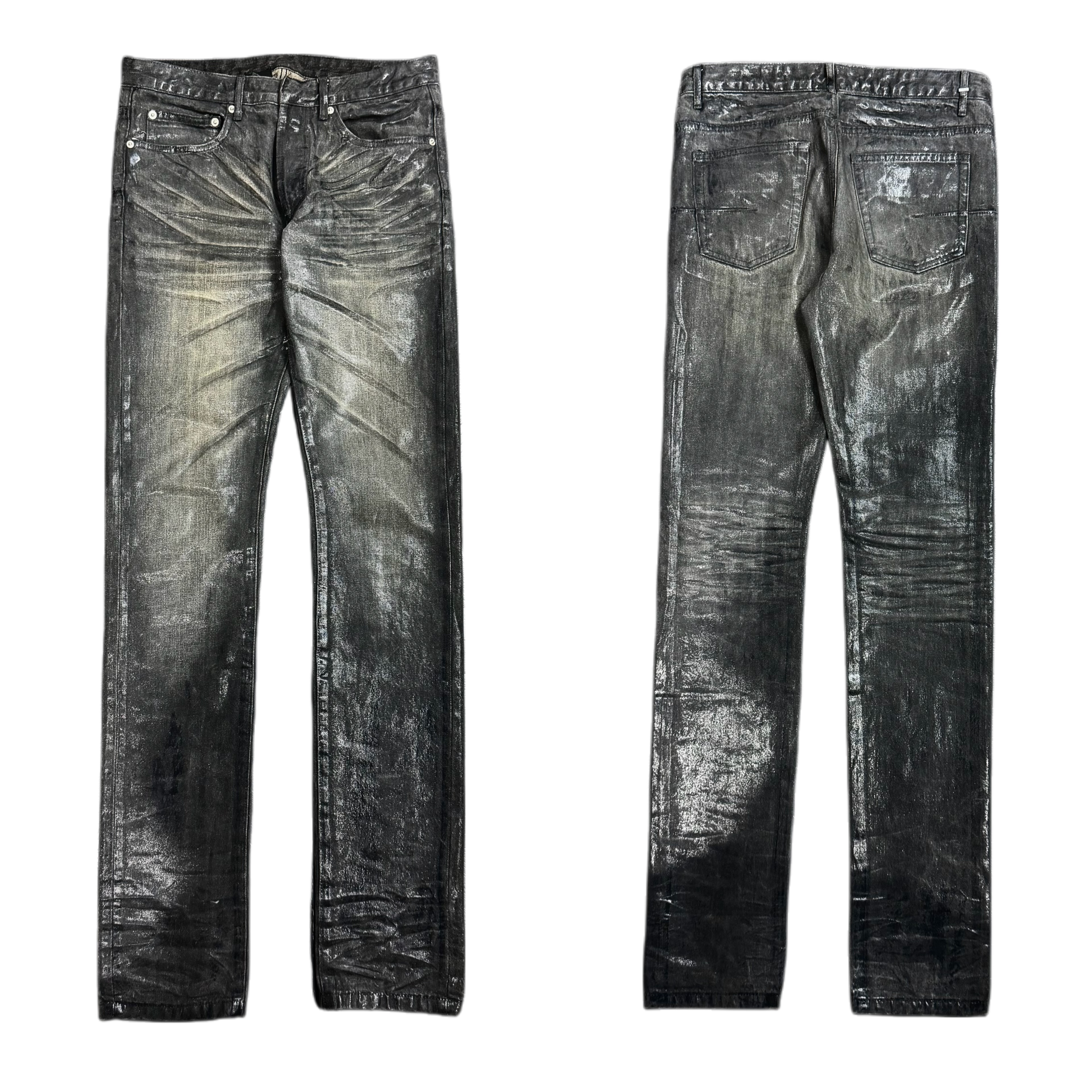 thumbnail for torn paradise TEAR Dh vinyl ghost claw wash slim fit black jeans hediboy skinny