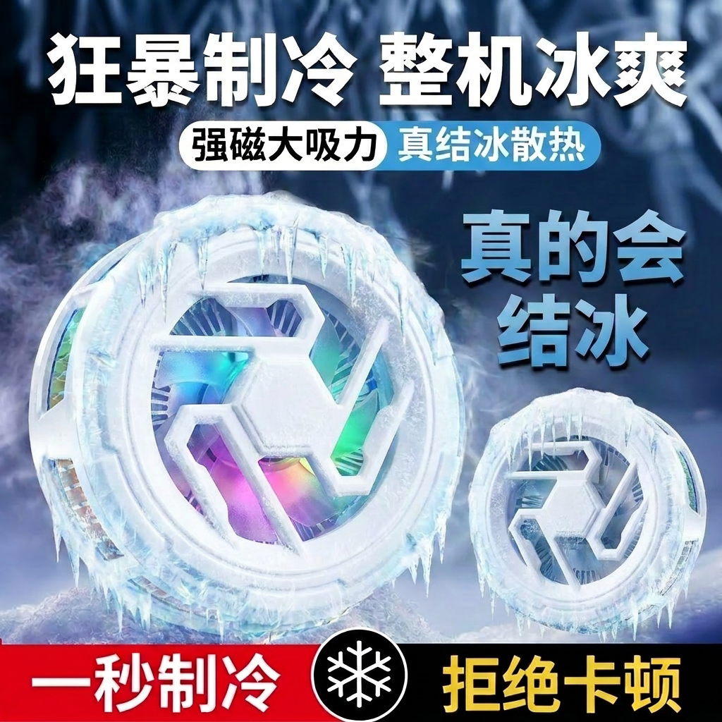 新款手机散热器磁吸强磁大吸力降温制冷半导体制冷智能控温散热器