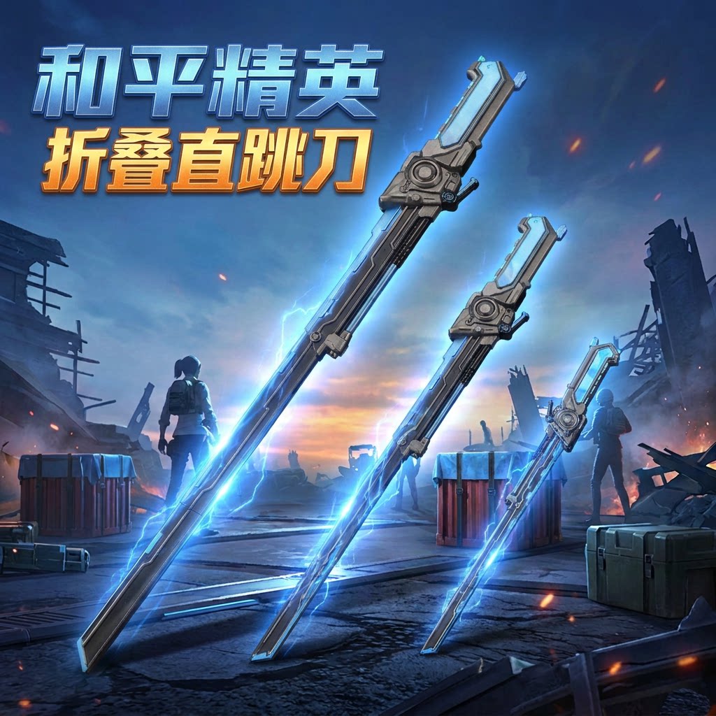新款折叠直跳刀周边游戏模型和平精英新潮武器玩具塑料款模型摆件