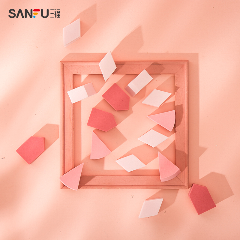 秀色物语三色三形多功能粉扑18个