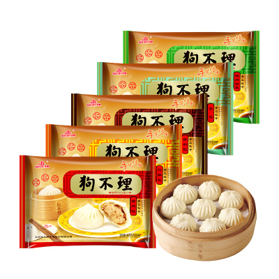 正宗天津狗不理包子420g*5袋组合装速冻包子早餐手工生煎包