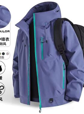 户外徒步冲锋衣外套男女秋冬新款透气运动防风防水情侣登山服夹克