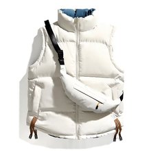 美式潮牌棉马甲冬季时尚百搭男女生同款羽绒棉服保暖宽松防寒外套