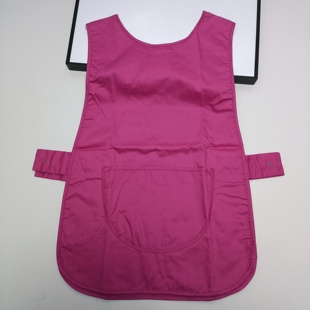 瑕疵库存污渍玫红色马甲常规款围裙工作服清洁罩衣有尺码外贸尾单