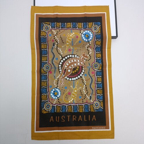 瑕疵澳洲原著民点画艺术Tea Towel茶巾装饰布挂布背景布壁画盖布
