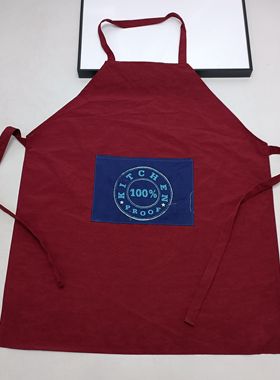 满20元包邮轻微瑕疵胶印点一点暗红色围裙罩衣工作服z