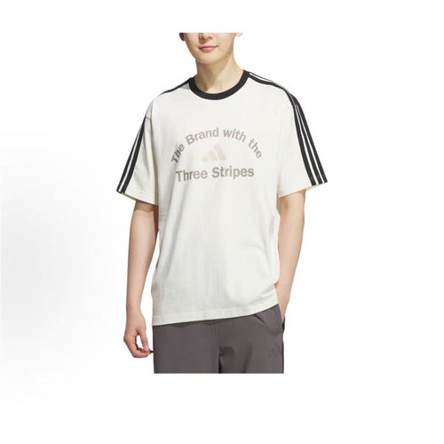 adidas LOOSE FIT T-SHIRT 圆领舒适运动宽松短袖T恤 男款KF2478