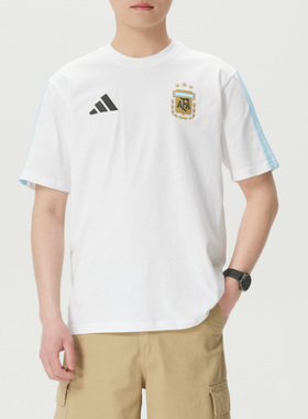 Adidas/阿迪达斯男子舒适透气百搭足球运动短袖T恤KF0327