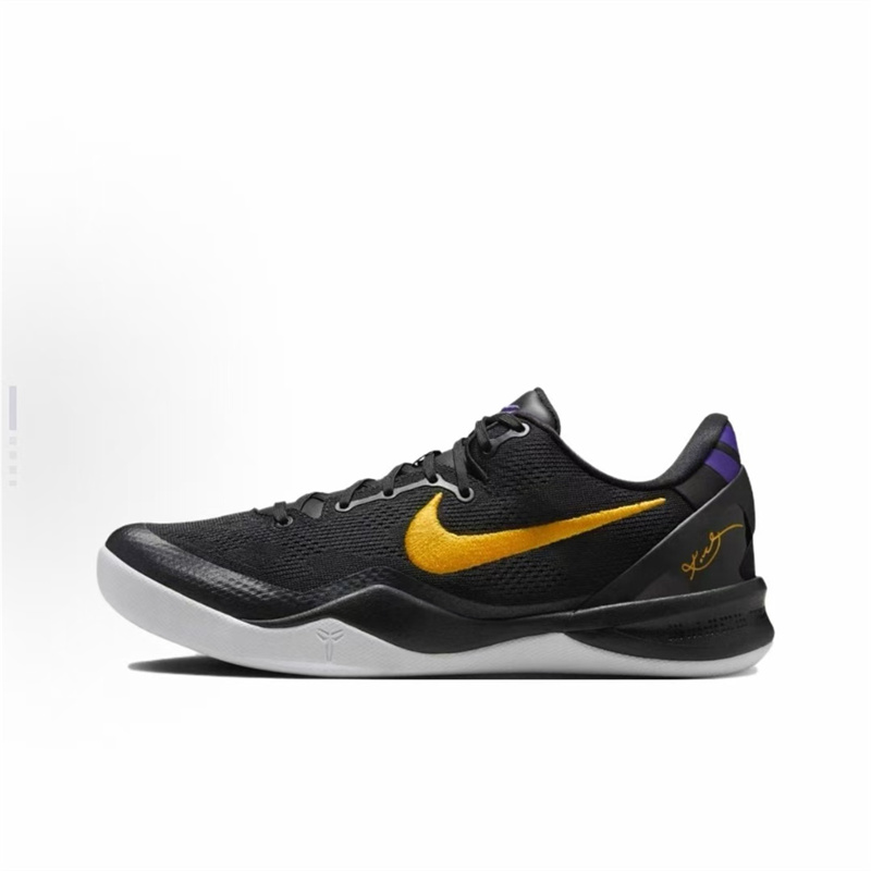 耐克Nike Kobe 8黑紫黄科比8代男子低帮实战篮球鞋HF9550-001百亿