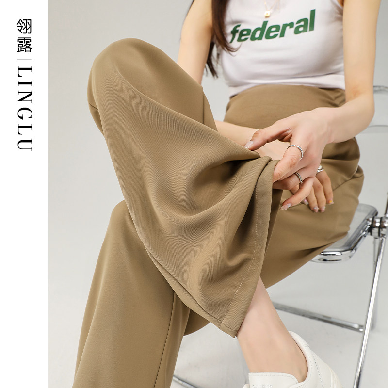 高级孕妇裤夏季外穿卡其色西装裤薄款阔腿加长西裤孕期休闲裤夏款