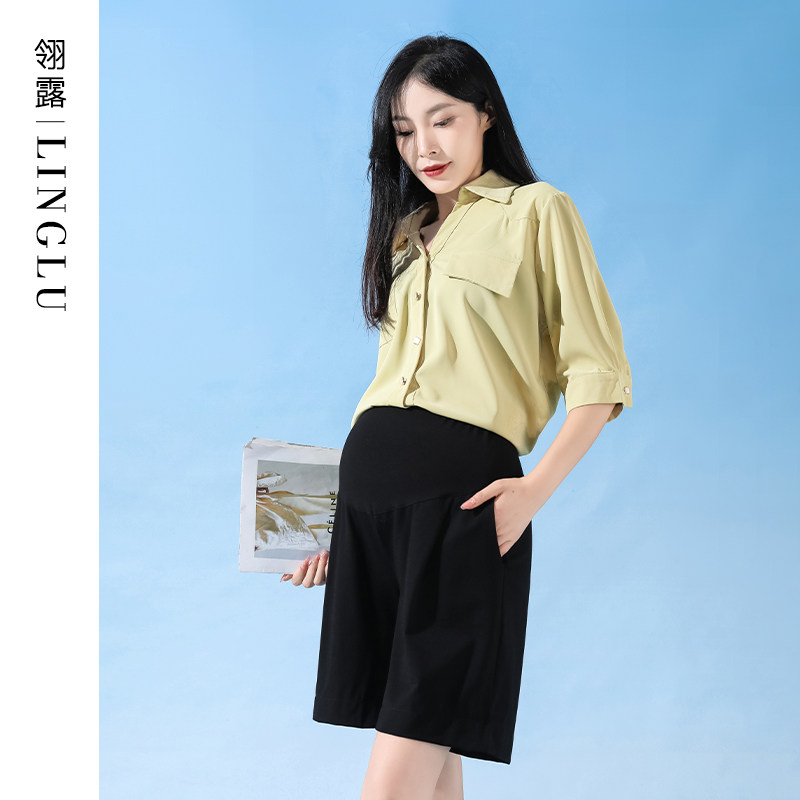 孕妇短裤外穿五分裤夏天阔腿裤休闲西装裤运动托腹裤2023新款夏款