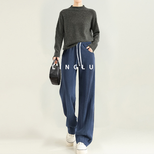 秋冬2025新款 香蕉裤 直筒裤 加绒高个子窄版 阔腿裤 运动裤 女胖mm大码