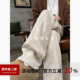 子白色高腰弯刀裤 高级感羊羔绒裤 女春秋冬2026新款 加绒毛呢阔腿裤
