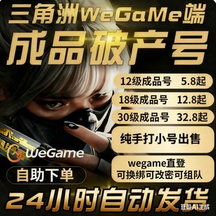 三角洲行动小号账号wegame直登30级可换绑手打绿号18/30级