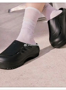 adidas阿迪达斯OZWAVE CLOG黑色舒适透气休闲洞洞鞋拖鞋 JR6761