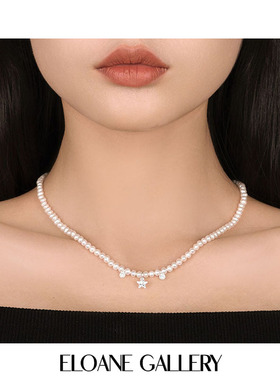 天然淡水baby珍珠项链纯银