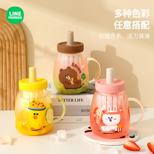 LINE联名款高硼硅玻璃茶水分离杯