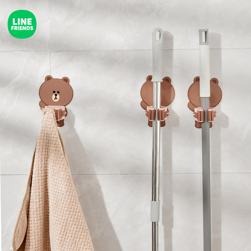 满朝佳免打孔强力粘胶拖把壁挂夹