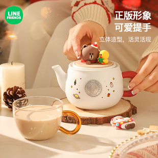 FRIENDS圣诞礼物茶壶陶瓷水壶大容量喝水杯功夫茶壶专用茶具 LINE