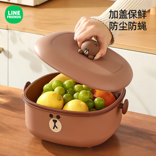 LINE联名带盖双层洗菜盆沥水篮