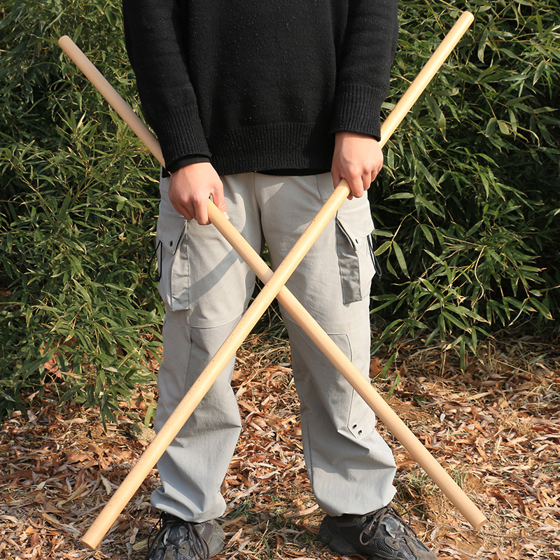 武术齐眉棍榉木棍训练圆木棍实木形体表演长棍武器木棒木色榉木杖