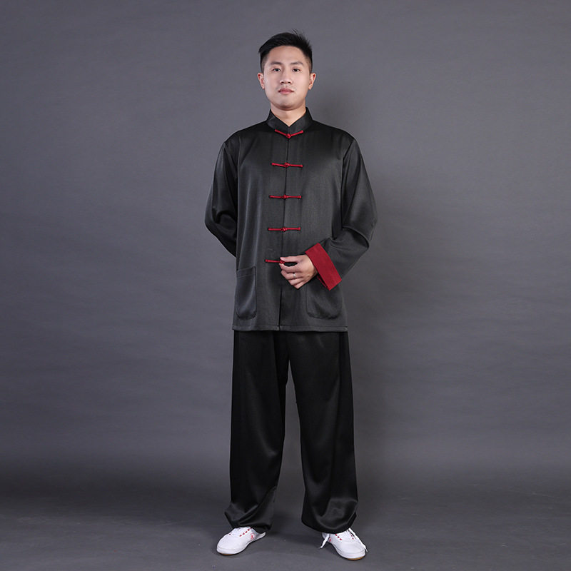男士太极服长袖春秋季中国风传统武术服太极拳男款练功服套装唐装
