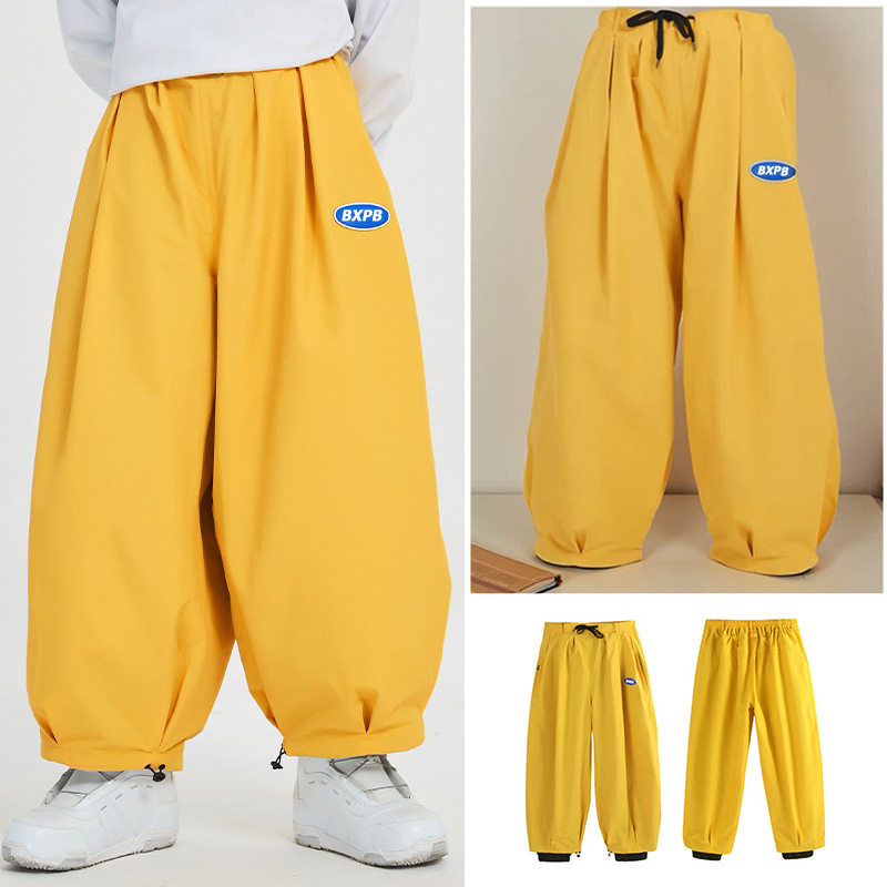 冰度美式复古单板防水加宽滑雪裤男女情侣防水防风耐磨保暖雪裤.