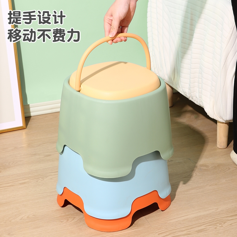 可手提板凳家用餐椅茶几凳子北欧儿童塑料加厚厕所踩脚凳小孩矮凳