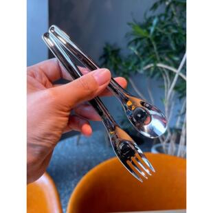 304不锈钢儿童的勺子便携式婴儿勺子和叉子设置学生餐具甜点勺子